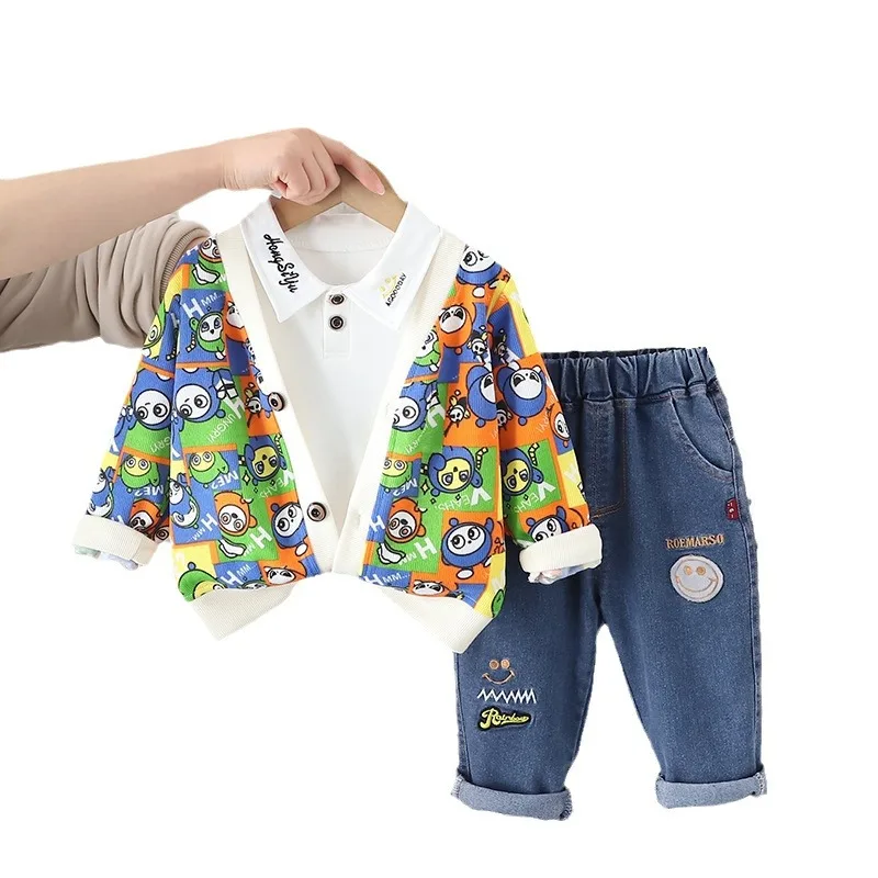 Lovely 3 pieces children clothes child boys kids clothing sets 2024