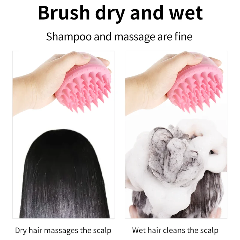 Wholesale Hot Selling Anti-skid ABS Handle Silicone Shampoo Hairbrush Dry And Wet Scalp Massage Plastic Bath Hair Brush For Head