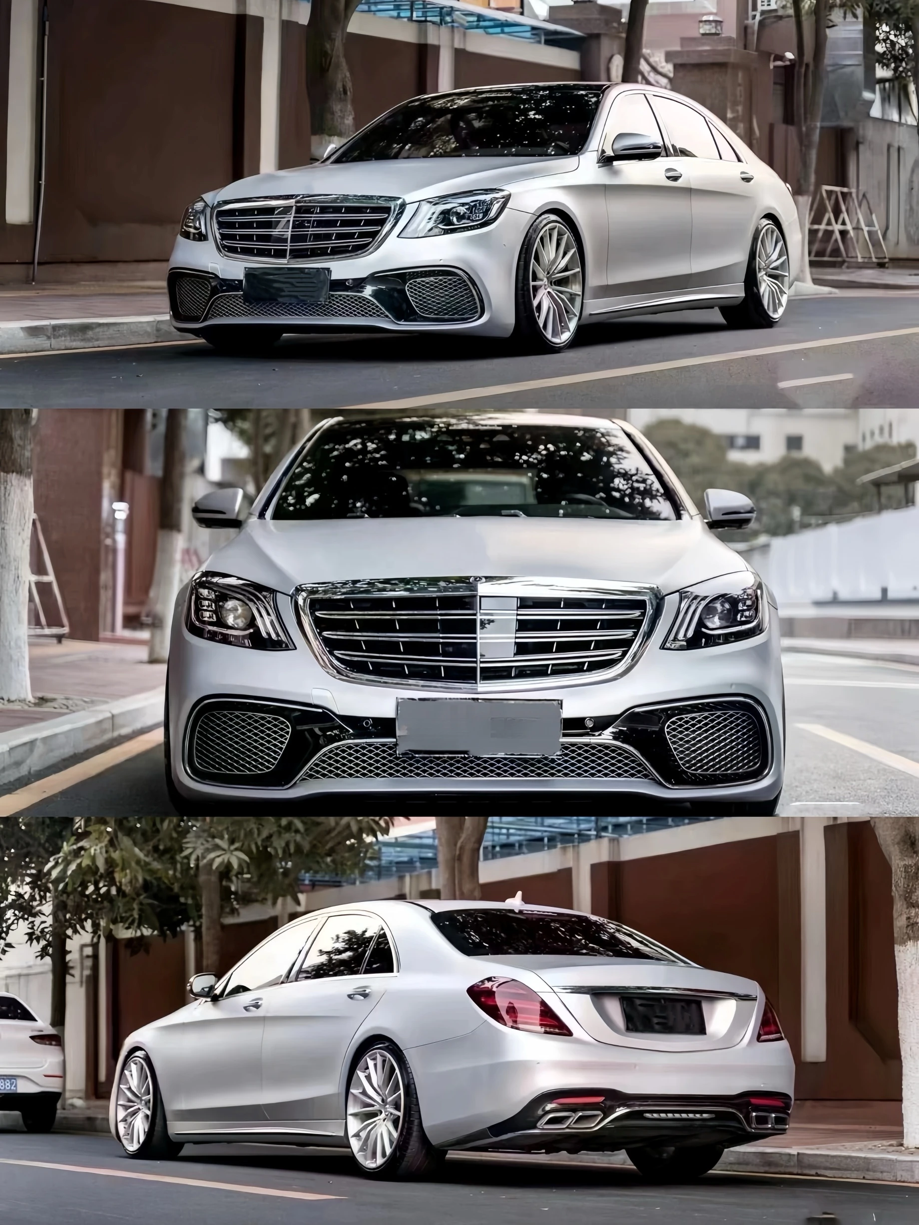 Full Body Kit for Mercedes Benz W221 S Class Facelift to W222 S S65 AMG Style Bodykit