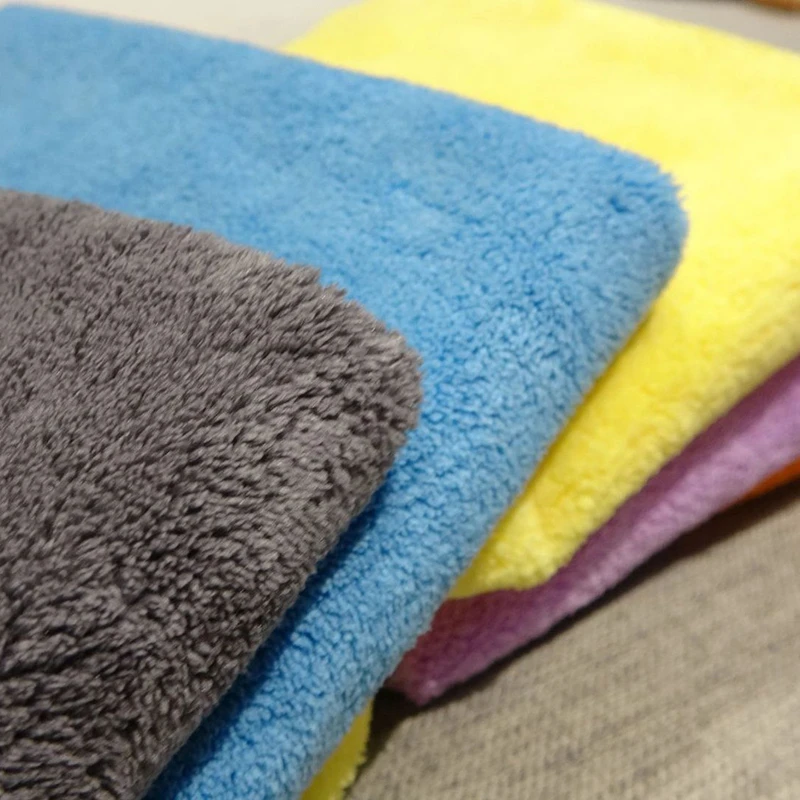 Factory wholesale 600gsm Car detailing40*40cm super soft plush car cleaning microfiber Coral Fleece edgeless microfiber towel