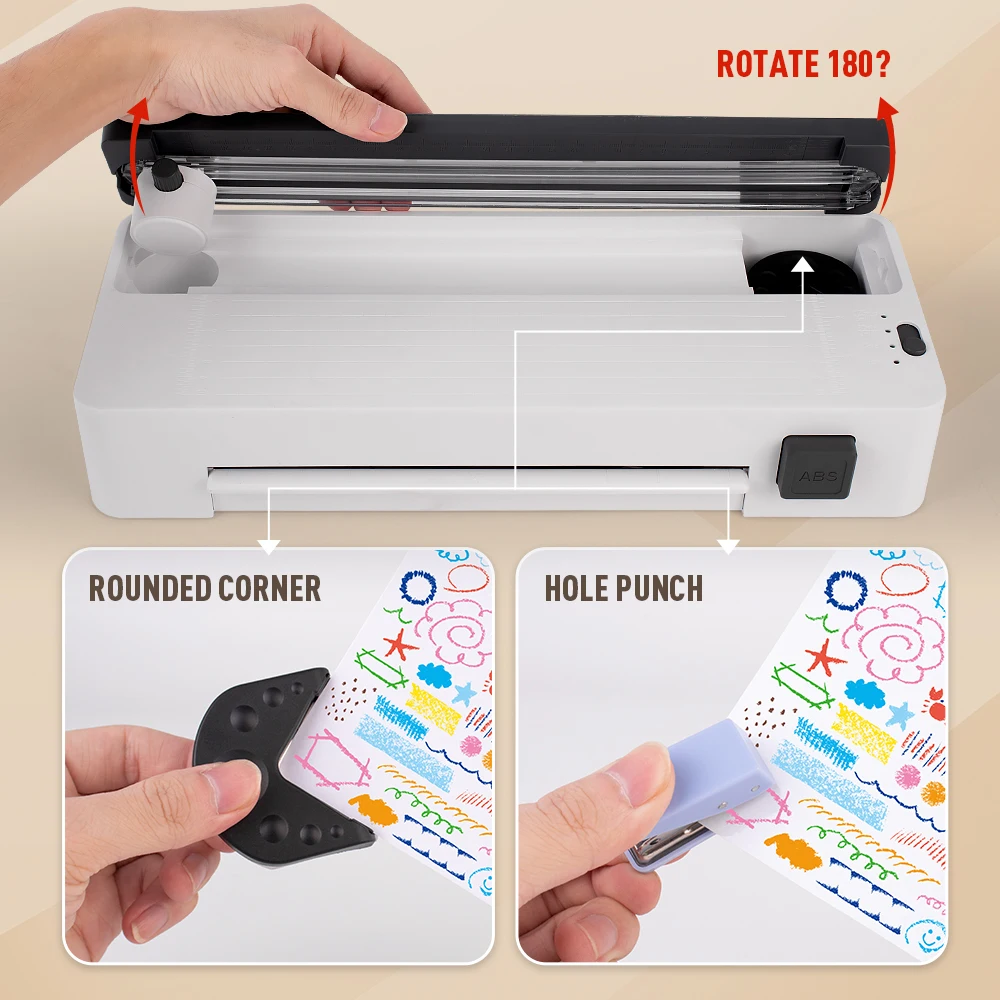 Zequan 7 in 1 Automatic Photo Laminator New Style A4 photo Cold Hot Laminating Machines for Documents Paper Laminator