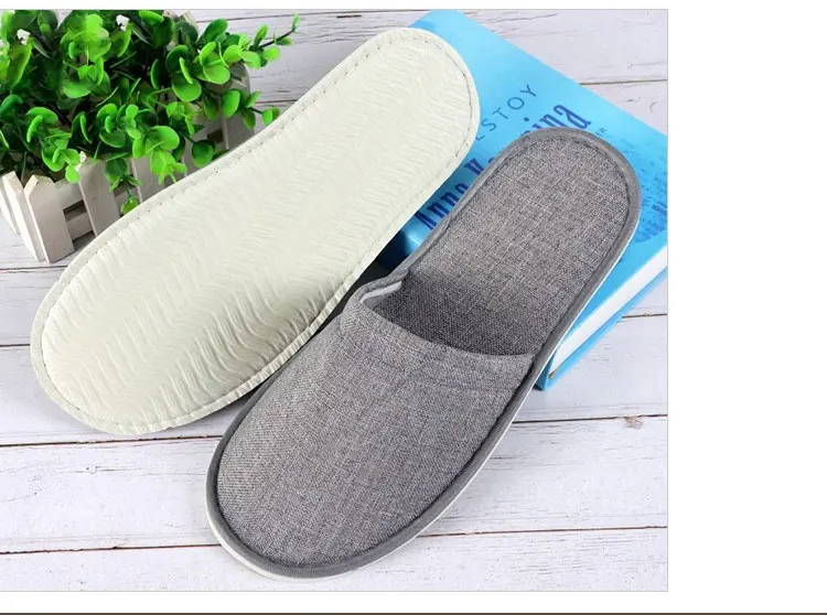 Free Sample Flax Disposable Hotel Slippers Custom Logo Non-Slip Hotel Tourism Slippers For Hotel Spa Salon