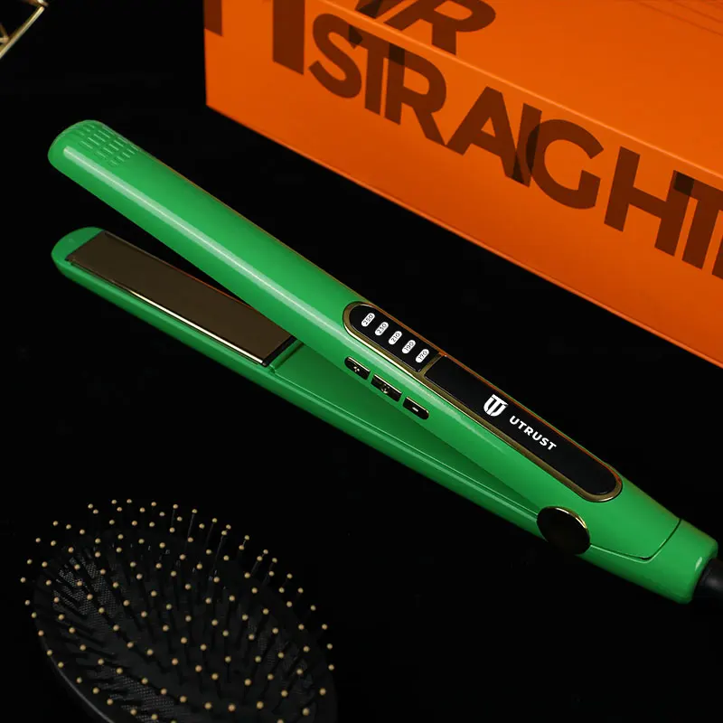 Titanium Fast Heating 250C Degree Hair Flat Iron Digital LCD Private Label Hair Straightener
