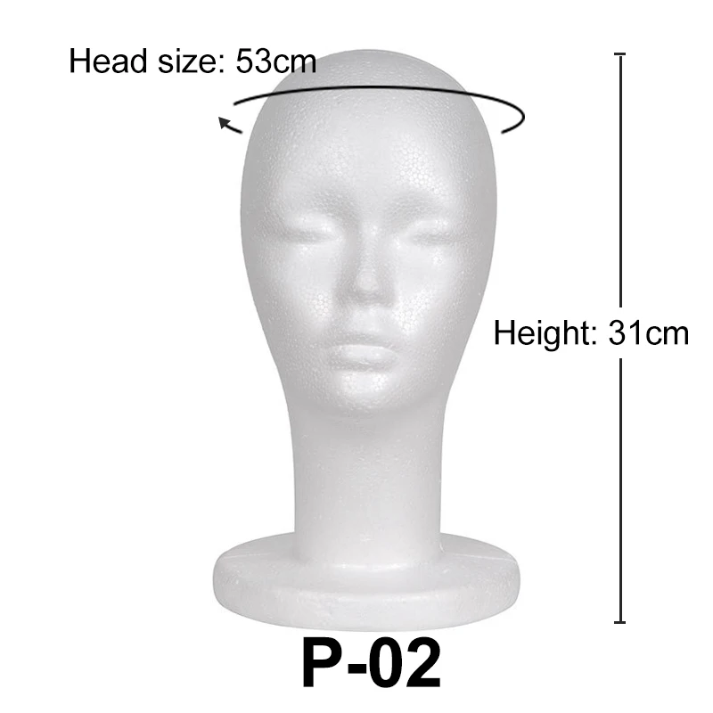 HUAYANG Wholesale High Quality styrofoam foam wig mannequin head