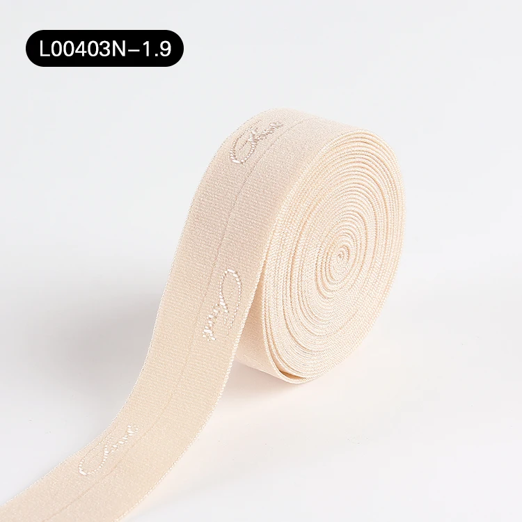Custom fold over elastic bias tape jacquard edge wrap elastic band for garment accessories