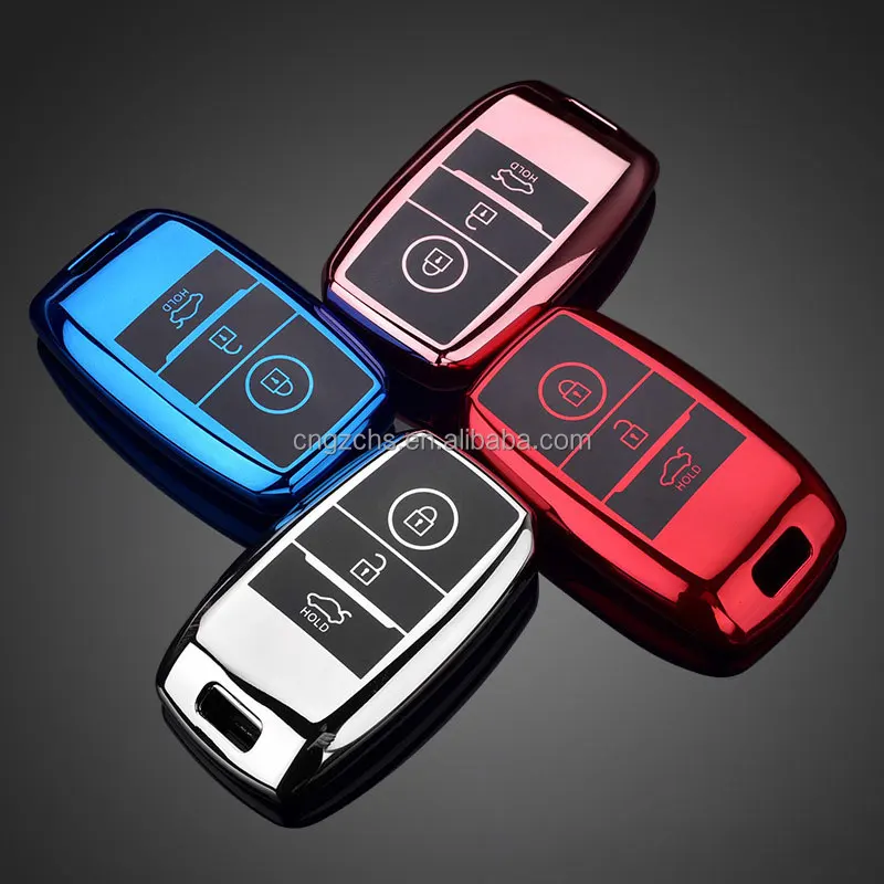Car Remote Key Case Cover Protective Shell Key chain TPU for KIA K3K4KX3KX57 Smart sportage R Souranto Keybag Buckle decorate