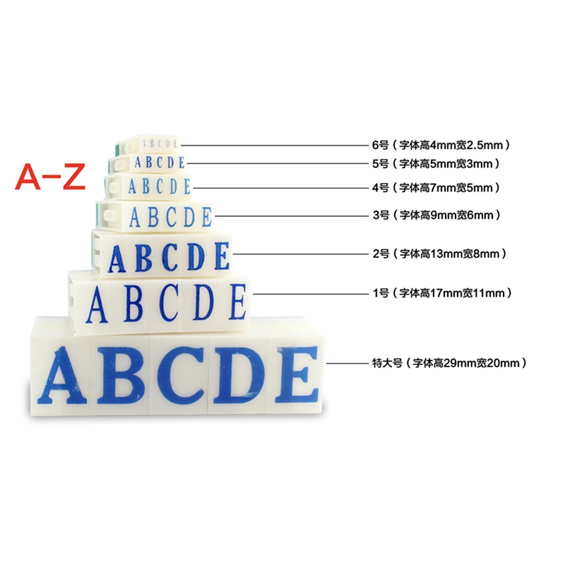 Office Use ABS and Plastic Stamp for DIY Letters and Numbers Rubber Material for Durability