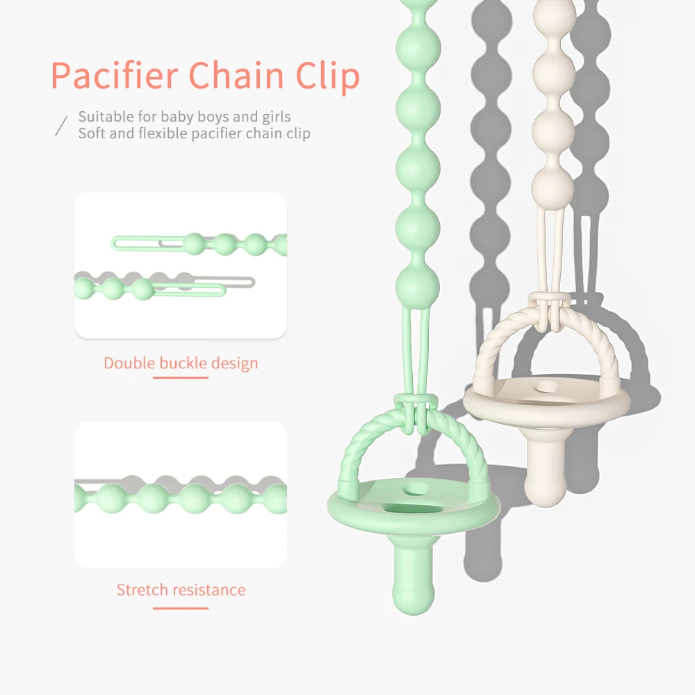 Wholesale One Piece Design Soft Flexible 4 Pack Pacifier Strap Dummy Clips Silicone Pacifier Clip Holder for Baby Boy and Girl