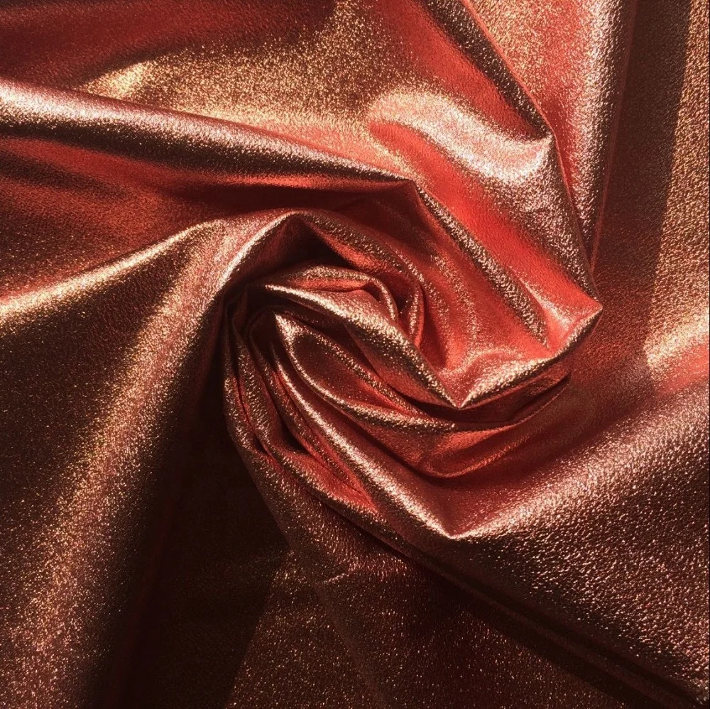 hot sale fashion metallic pink colorful foil chiffon fabric for women dress