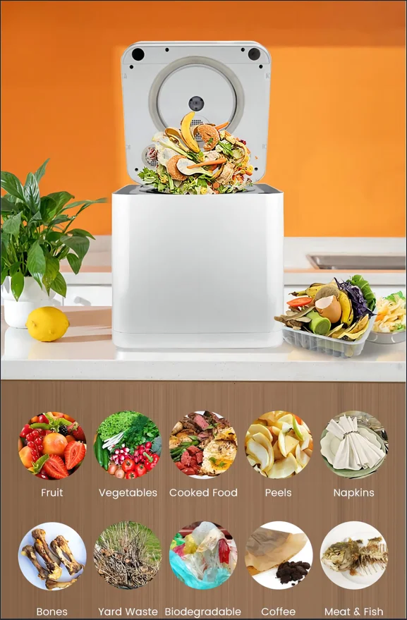 Household environmental protection kitchen waste disposer Fast drying grinding compost machine 2.5L large capacity