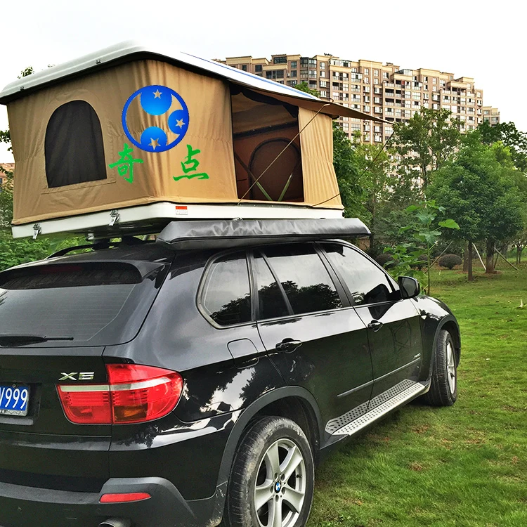 Fiberglass Camping Car Roof Tent Hard Shell Box With Ladder for 2-3 Persons Cheapest