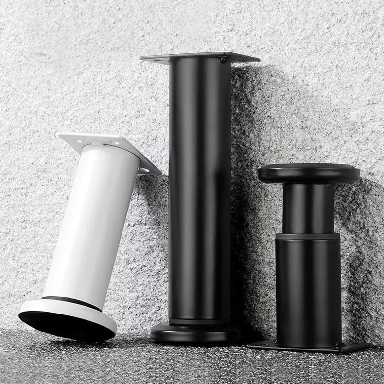 Adjustable Round Metal Furniture Replacement Legs Black Gold Corner Feet Stainless Steel Furniture Legs Feet Metal Cabinet Legs