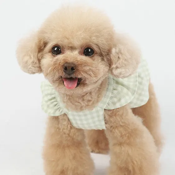 JXANRY Spring/Summer Dog new Plaid Bow Skirt Pet Clothes Cat and Dog Clothes Manufacture