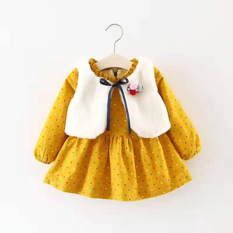 Осенние платья для маленьких принцесс, детское бархатное платье с цветочным рисунком, модное осенне-зимнее платье с длинными рукавами для девочек