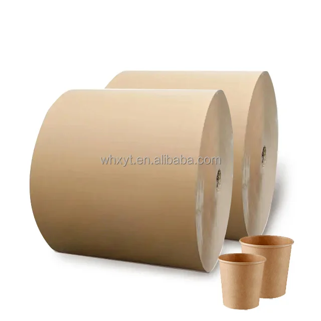 Manufacturer 190gsm 210gsm 260gsm PE coated kraft paper cup roll paper raw material for coffee paper cup