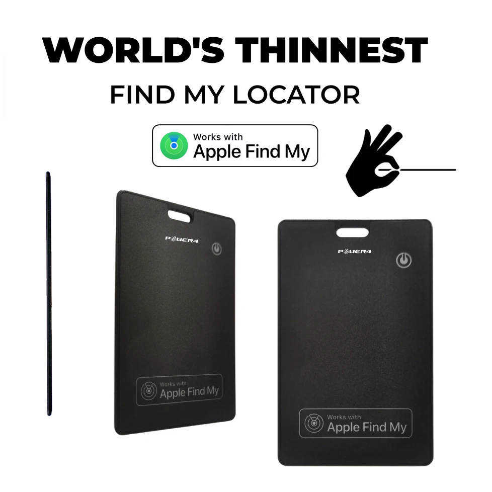 Power4 Ultra Thin Find My Certified Smart Card Wireless Charging Locator Rechargeable Bluetooth Anti Lost Tracker Item Finder