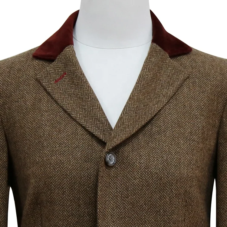 Fashion OEM service tweed fabric casual three button  Contrast color collar clothes woman blazer design for girl women