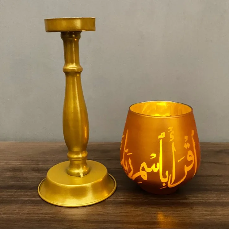 2022 EID Mubarak Decorations Eid Al-Adha Candlestick Ramadan For Islam Muslim Home Table