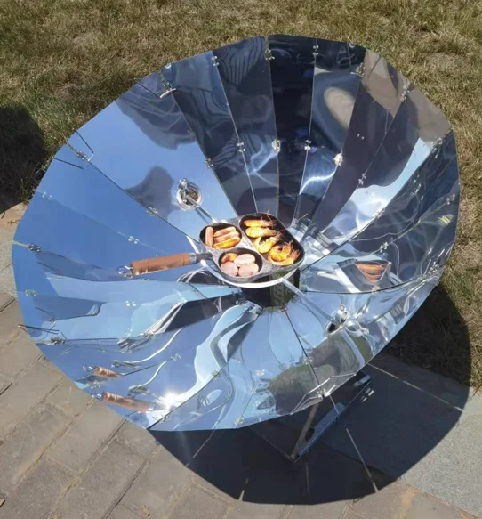 parabolic 24 pieces of mirror aluminum solar cooker oven