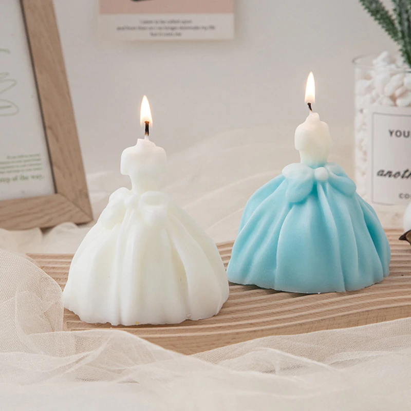 Personalized creative home decoration princess wedding dress shape Girl Wedding Ceremony Dress Bride Engagement Soy Wax Candles