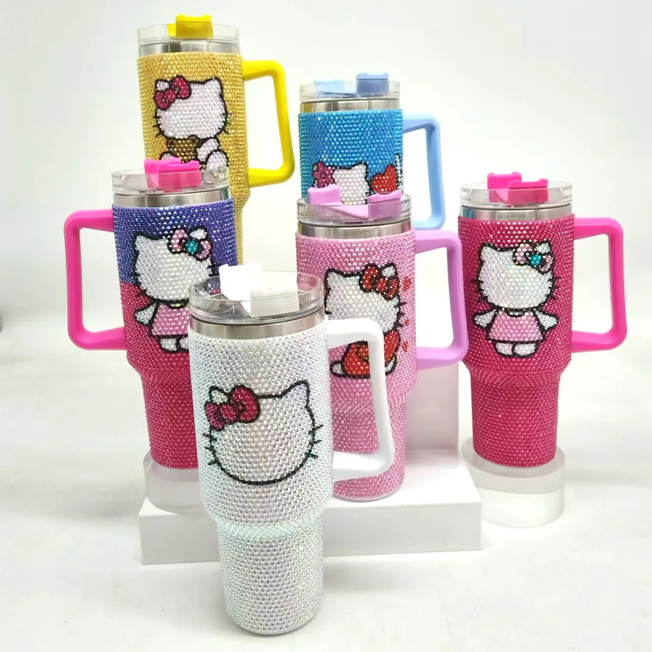 New arrival Custom Rhinestone Cup Vacuum Insulated Coffee Mug Stainless Steel Bling 40oz Crystal Tumbler