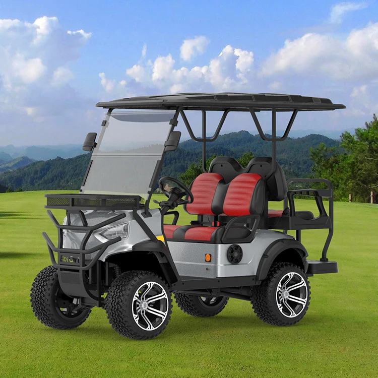 2024 Hot Sale Aluminum Frame Floor 4 Seater Mini Golf Cart Off-Road Electric Golf Carts Lifted Club Car With Ac System