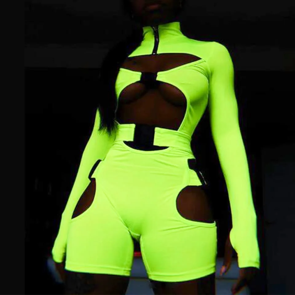 
Best price Summer 2020 solid color backless Ladies fitness jumpsuit Women One Piece Short Jumpsuits And Rompers 