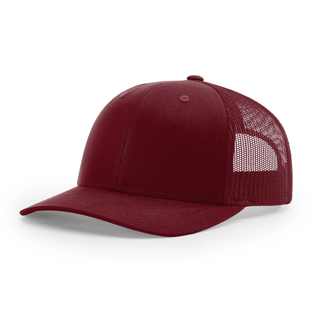 Professional Sport Hats Men Adjustable Structured Front Dark Red 6 Panels Cotton Baseball Cap