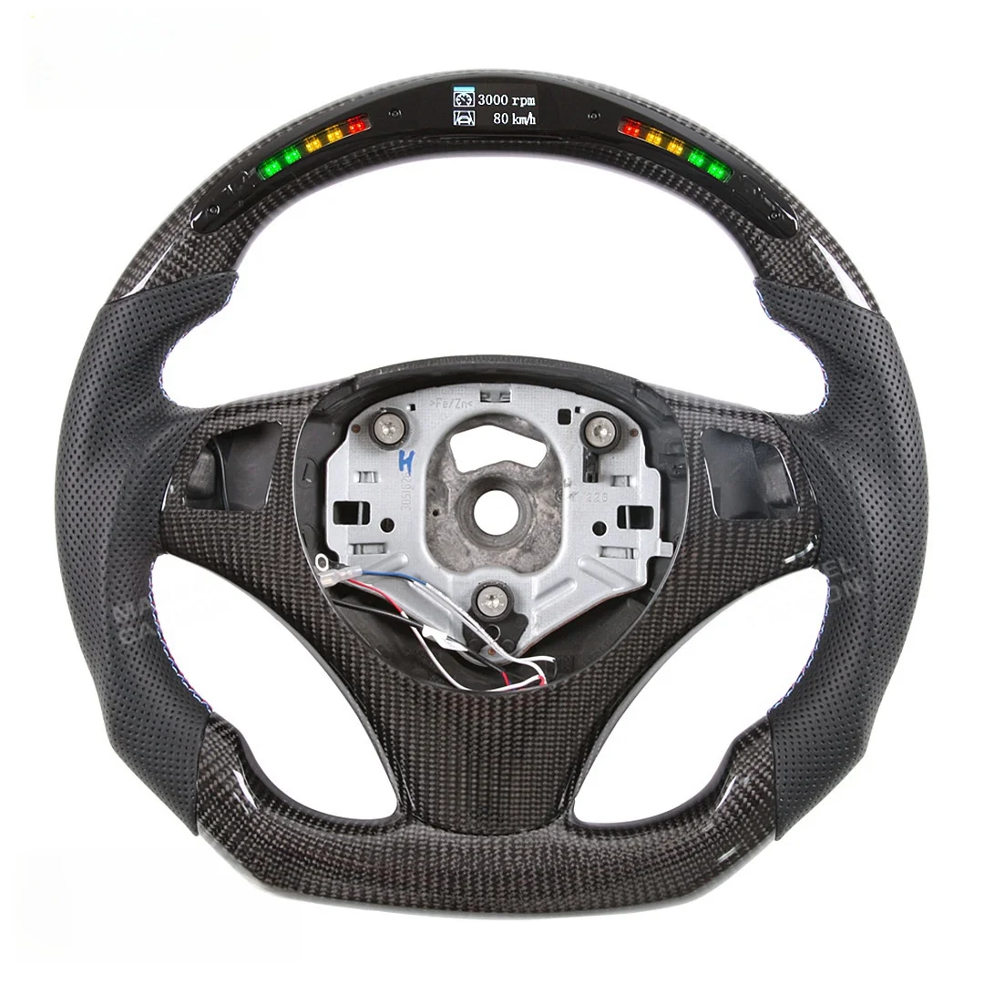 Sports Racing Modified Carbon Fiber Led Steering Wheel For BMW 335i E90 E91 E92 E93 M3 Carbon Fiber Steering Wheel