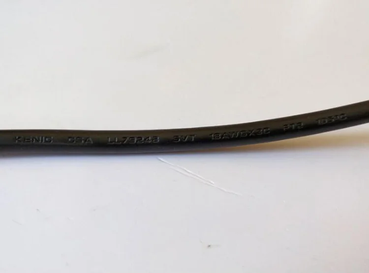 US 3Pin Plug Cable 1.5meter 3*0.824AWG Three core power extension cord for floodlight