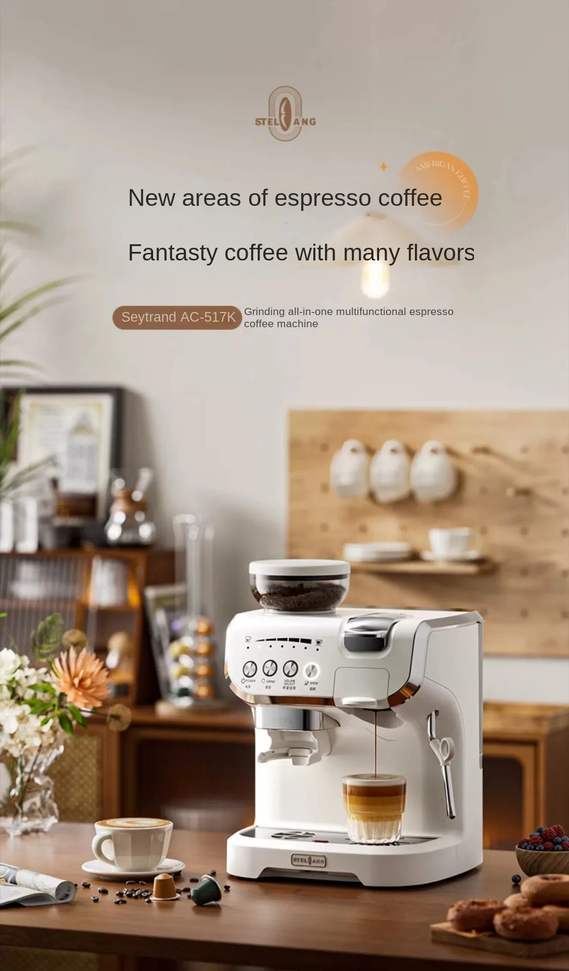 Easy to clean Efficient and convenient coffee machine automatic espresso coffee machine 517KB