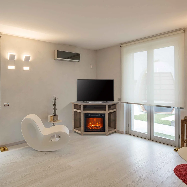 45 Inch Farmhouse Modern TV Console LED TV Unit Fireplace Corner TV Stand for Living Room