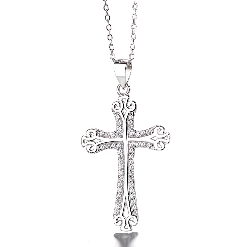 Wholesale Price Ladies 925 Sterling Silver Jewelry Cross Pendant
