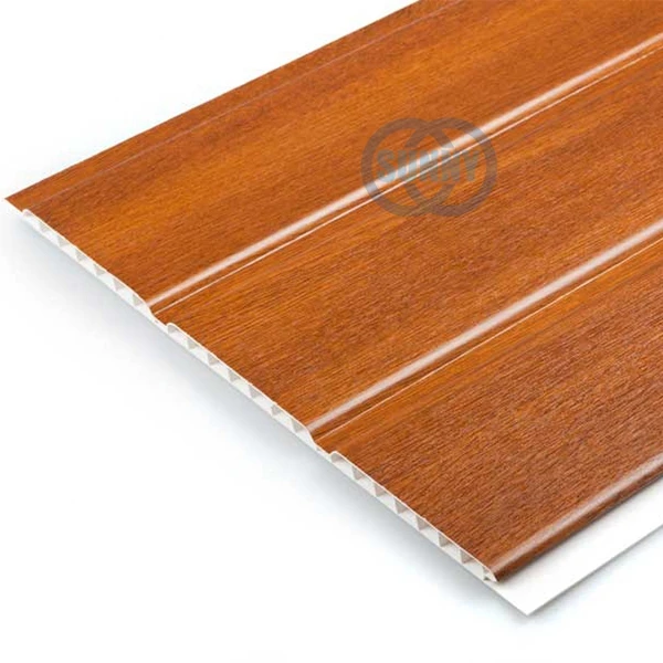 300mm woodgrain laminated pvc external hollow soffit board