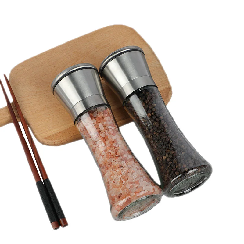 Factory Direct Sales Simple and Beautiful Glass The Seasoning Bottle Spice Pepper Grinder