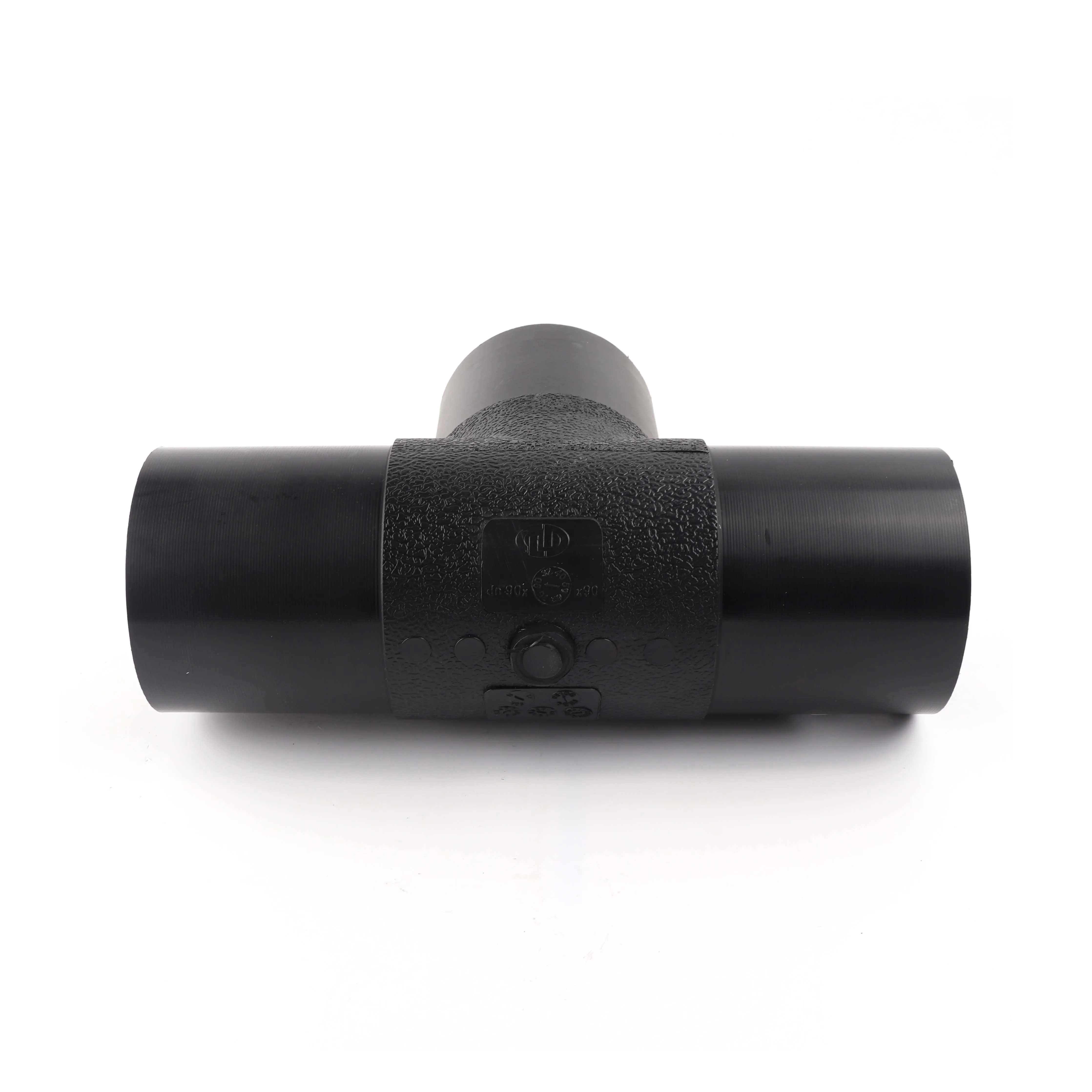DN 110*50*110 polyethylene tee sdr11 butt hdpe pipe fittings gas supply butt fusion fitting