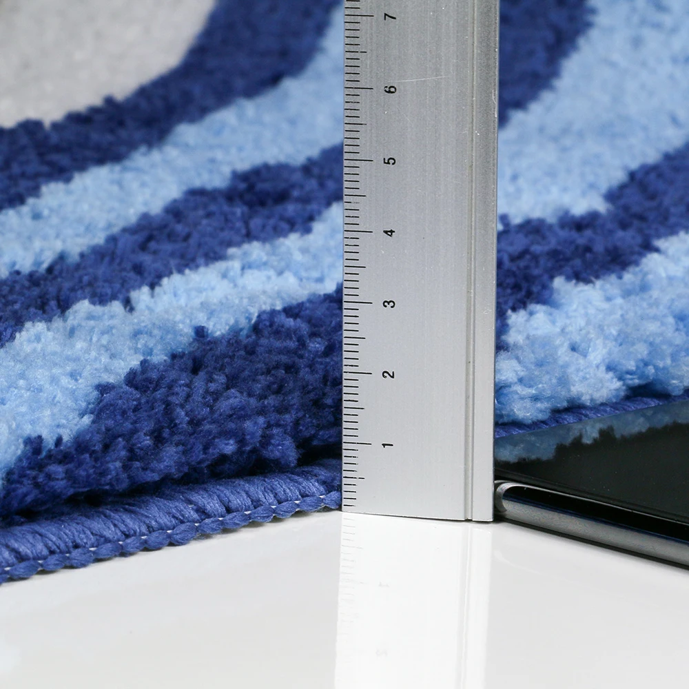Striped Small Machine Jacquard Rugs Non-slip Absorbent Floor Mat Microfiber Backing Latex tufted bath mat