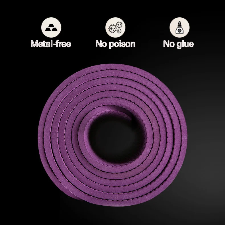 Customized Printing Yoga Mat Single color Tpe Yoga Mat For Fitness,Eco friendly 6mm  Yoga Mat Fitness Sport Tool