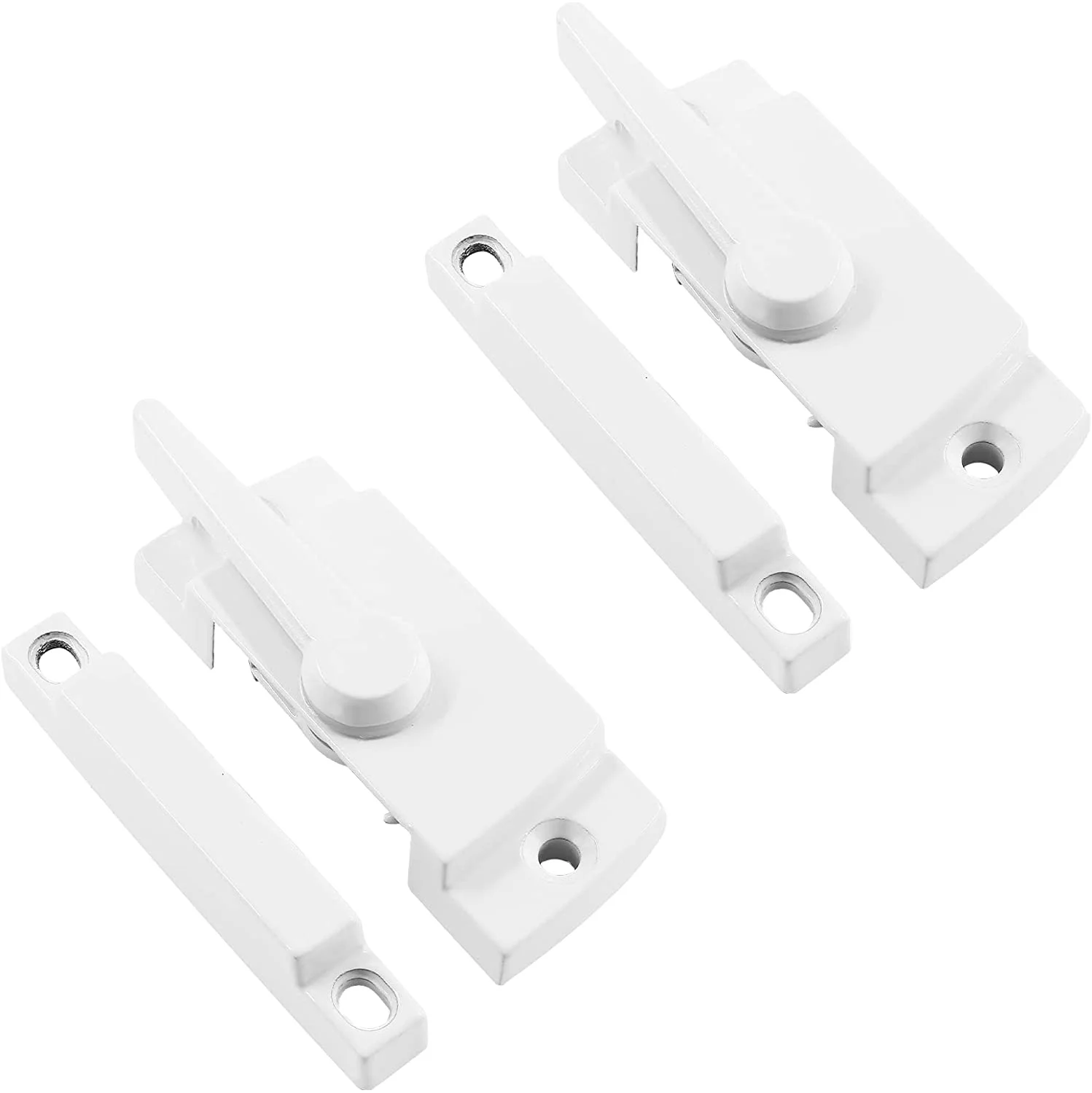 2PCS White / Black Cam Action  Double Hung Sliding Window Sash Lock