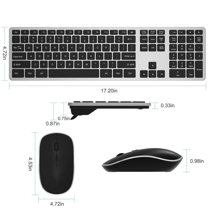 2020 New Design Ergonomic Scissor AZERTY Layout Clavier 2.4G Wireless French Keyboard Mouse Combo