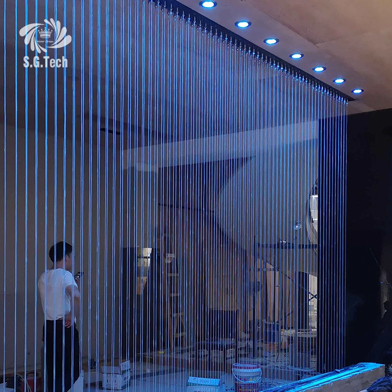 Customized 3D Water Curtain Waterfall Wall Indoor Outdoor Rain Fall Waterfall Stainless Steel Water Curtain