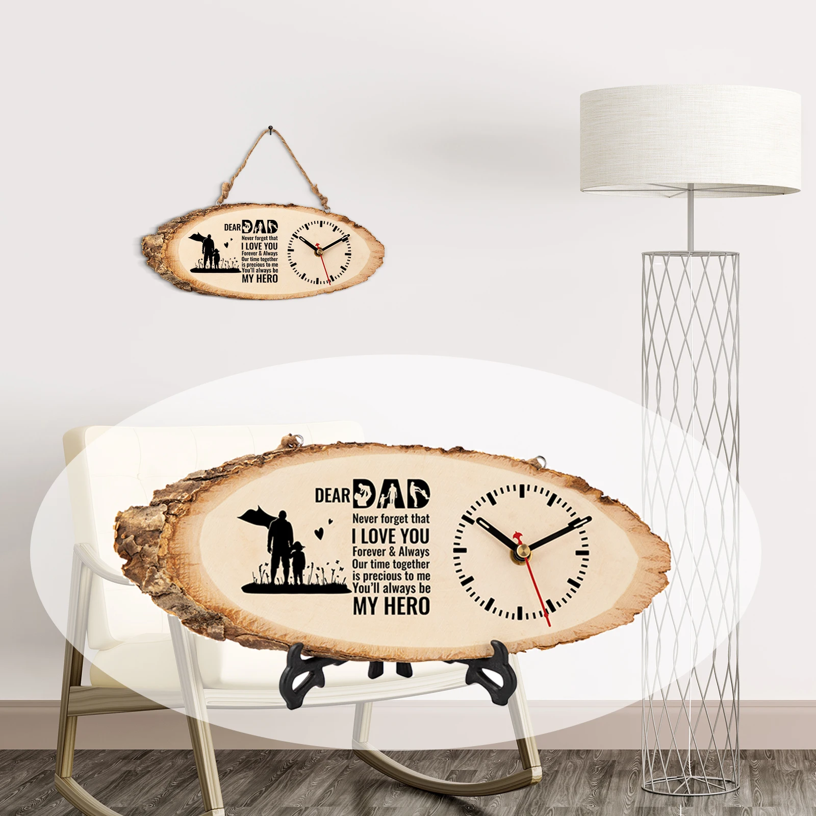 Fathers day gifts Birthday gift DIY Wooden Crafts Wood Wall Clocks modern minimalist wall clock for Wall Decoration