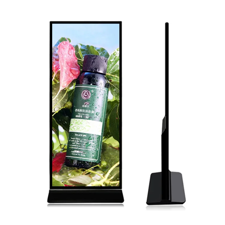 75 inch Led Full Vertical Screen Lcd Advertising Player Wifi Media Player Floor Stand Digital signage Kiosk Totem