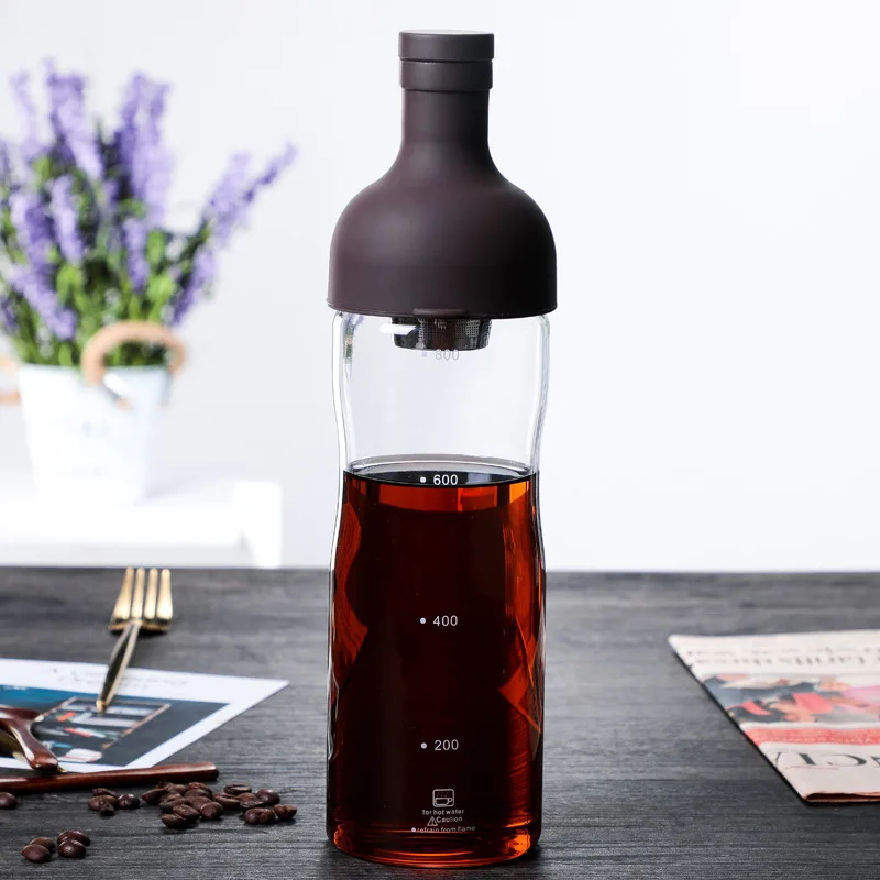 High Borosilicate Glass Cold Coffee and 800ML Tea Bottle Coffee Cold Brew Milk Juice Bottles with Filter