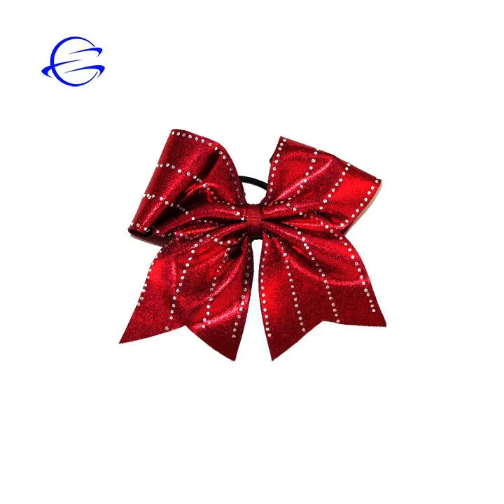 Glitter Rhinestone Ponytail Holder Sparkle Sequin Hair Bow Tie for Girls