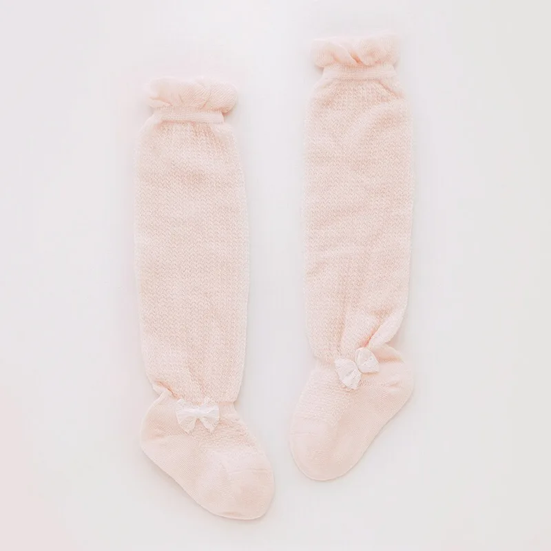 Wholesale In-stock Summer Mesh Baby Kids Cotton Long  Knee High Socks Stocking For Girls And Boys Dailywear