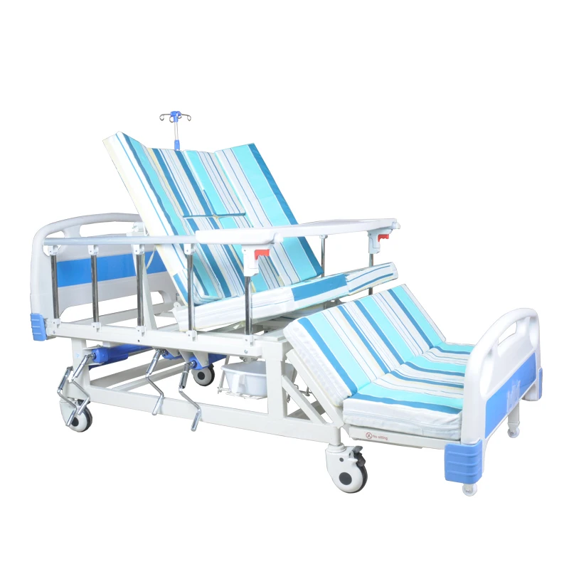 Multi Position Hospital Furniture Mechanical Home Care Bed Manual Nursing Bed With Metal Crank
