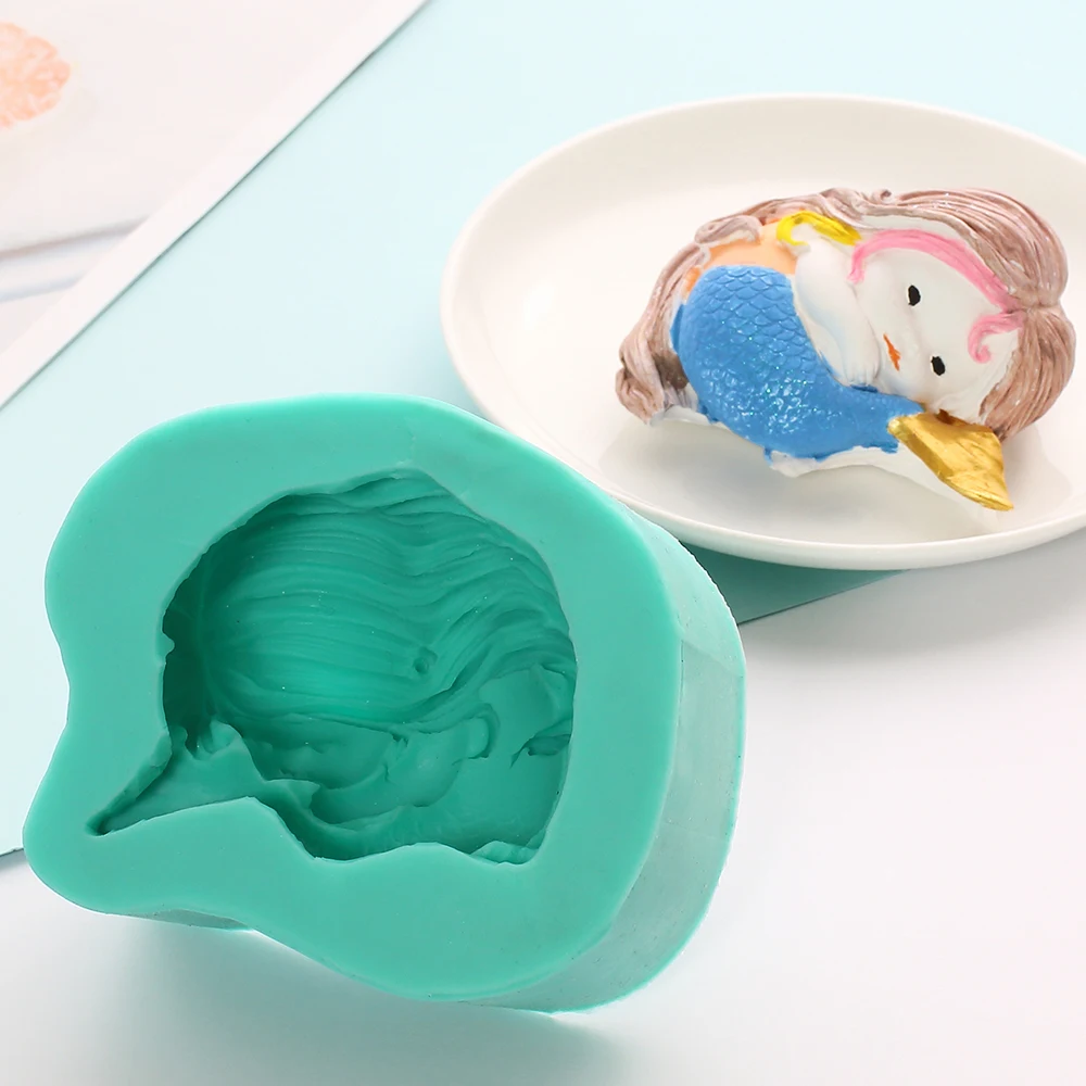 
Mermaid Silicone Molds 3D Fish Tail Cakes Decorating Tools Sugarcraft Chocolate Candy Cupcake Baking Tools DIY Moulds 