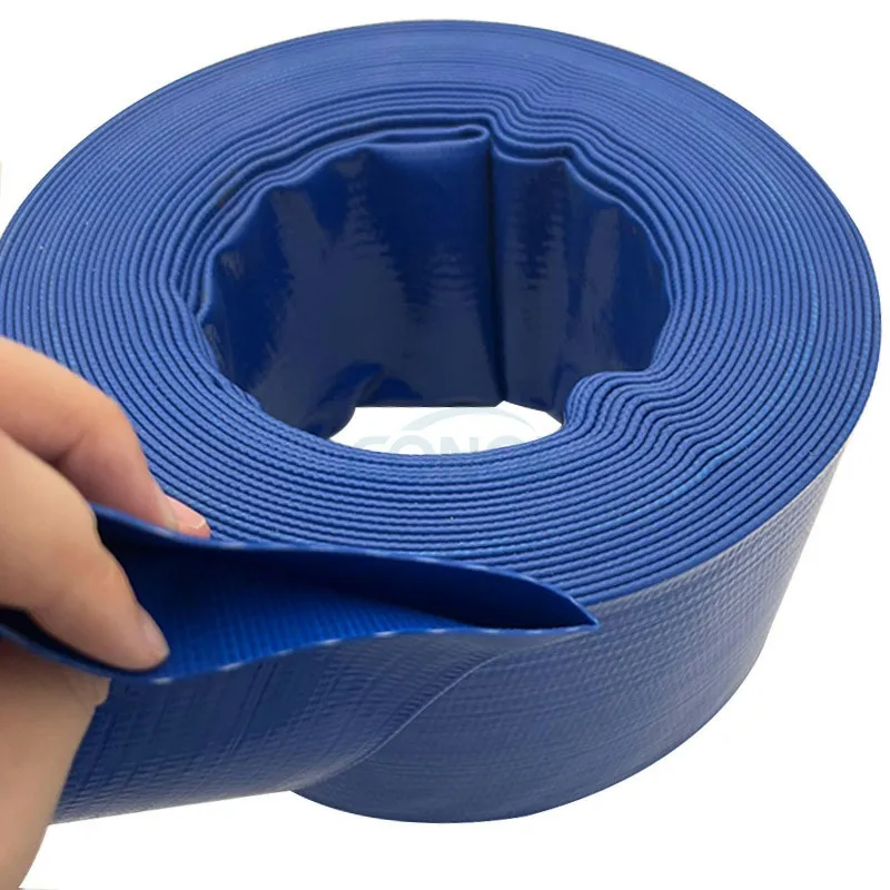 High Duty Flexible Blue PVC Layflat Discharge 2 Inch 3 Inch Water Hose Large PVC Layflat Hose
