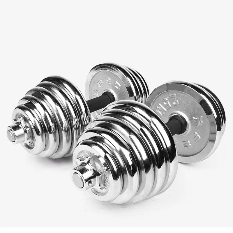 Custom Gym 20kg Cast Iron Chromed Round Portable Fitness 40kg Adjustable Dumbbell With Foam Handle